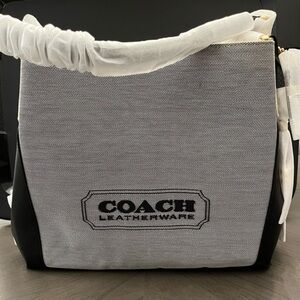 Coach Dalton Black and White Leatherware Shoulder Bag